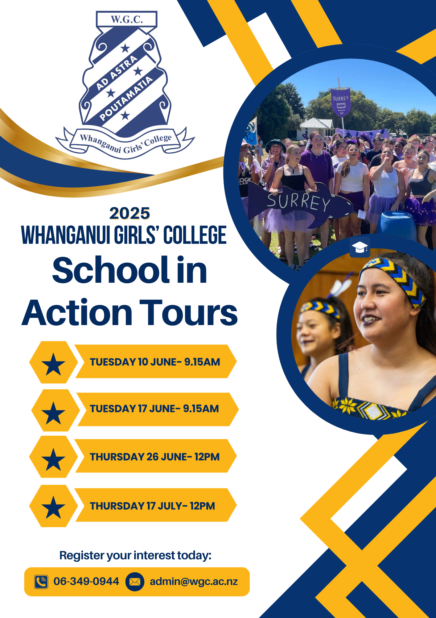 Yellow and Blue Modern School Admission Flyer